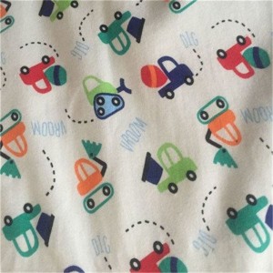 CVC printed flannel fabric